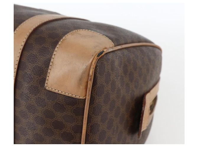 Céline Borsa Boston in tela Macadam CELINE in pelle PVC marrone e oro Auth mr2011 D'oro - vista 9