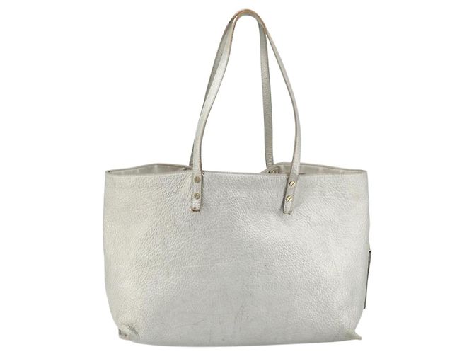 Chloé Dilan Tote in Pelle Media Argento - vista 2