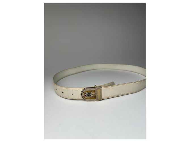 Vintage Givenchy Leather Belt White - view 10