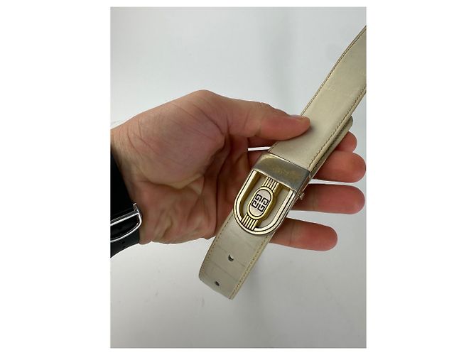 Vintage Givenchy Leather Belt White - view 2
