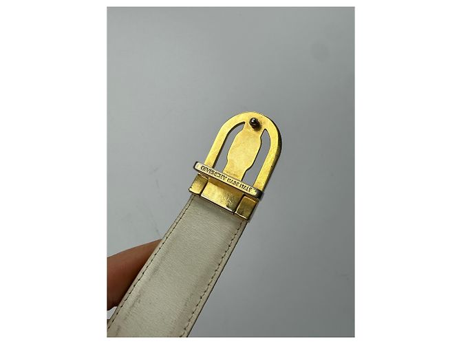 Vintage Givenchy Leather Belt White - view 3