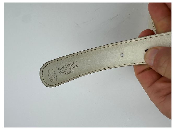 Vintage Givenchy Leather Belt White - view 4