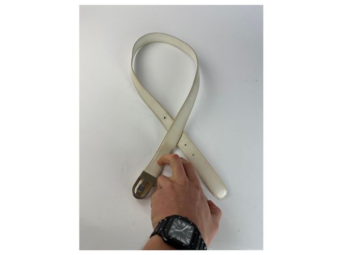 Vintage Givenchy Leather Belt White - view 5
