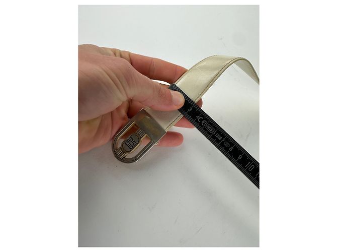 Vintage Givenchy Leather Belt White - view 9