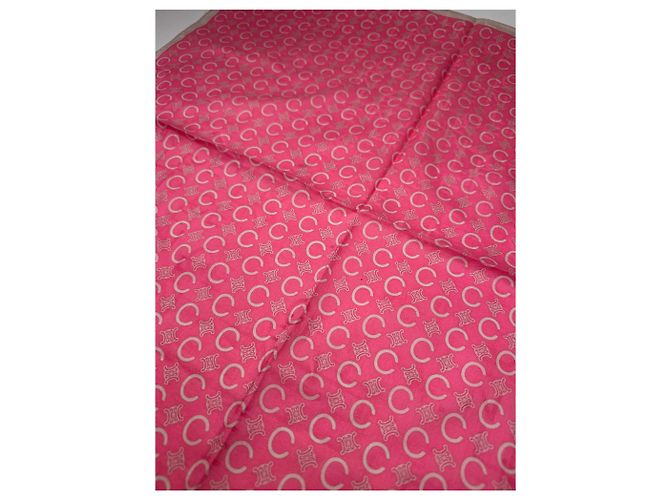 Autre Marque Écharpe Vintage Celine C Monogram Rose - vue 4