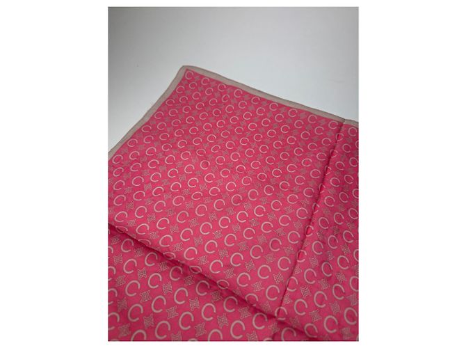 Autre Marque Écharpe Vintage Celine C Monogram Rose - vue 5