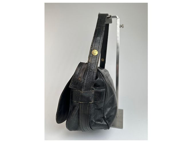 Triomphe Céline Sac à main en cuir multiway vintage Celine Paris noir - vue 10