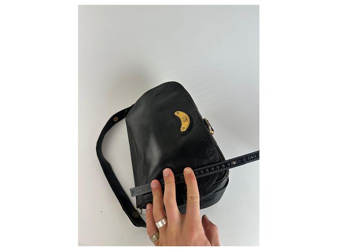 Triomphe Céline Sac à main en cuir multiway vintage Celine Paris noir - vue 12