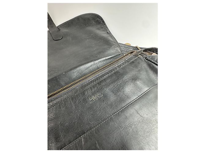 Triomphe Céline Sac à main en cuir multiway vintage Celine Paris noir - vue 5