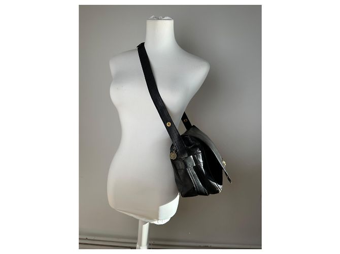 Triomphe Céline Sac à main en cuir multiway vintage Celine Paris noir - vue 6