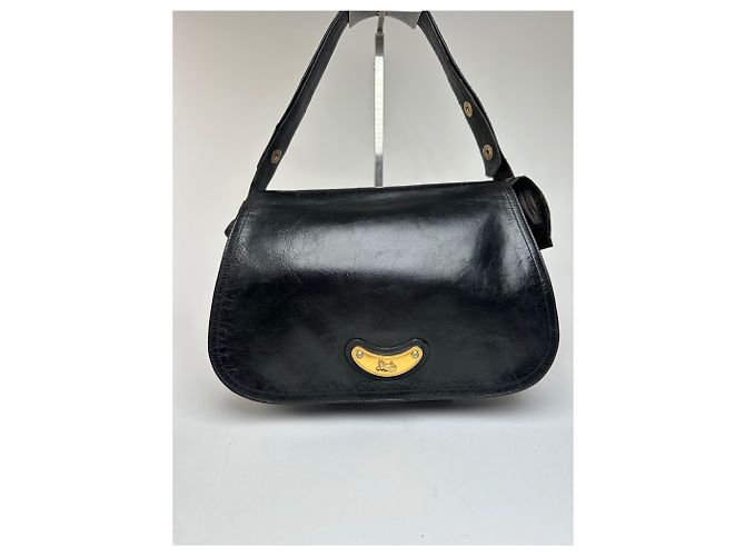 Triomphe Céline Sac à main en cuir multiway vintage Celine Paris noir - vue 9