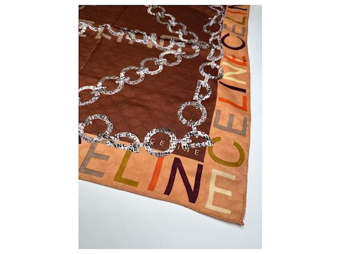 Céline Sciarpa Triomphe Celine Paris Vintage Marrone - vista 2