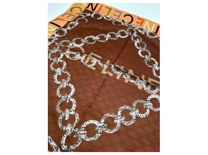 Céline Sciarpa Triomphe Celine Paris Vintage Marrone - vista 3