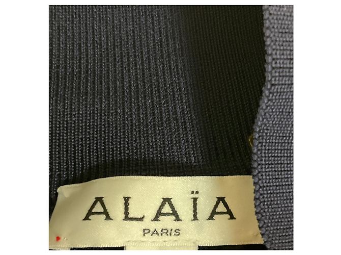 Alaïa Alaia marineblauer, glänzender Crinoline-Cropped-Cardigan - Ansicht 4