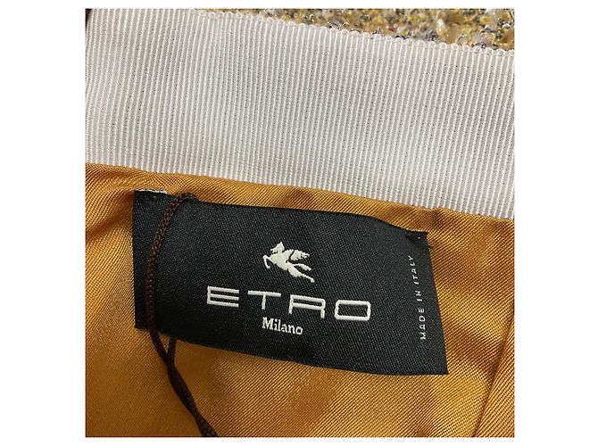 Gonna Mini in Tweed Multicolore Gialla Etro Giallo - vista 4