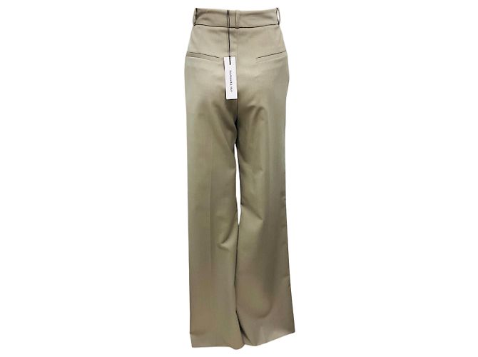 Pantalones rectos de lana taupe Barbara Bui Beige - vista 3