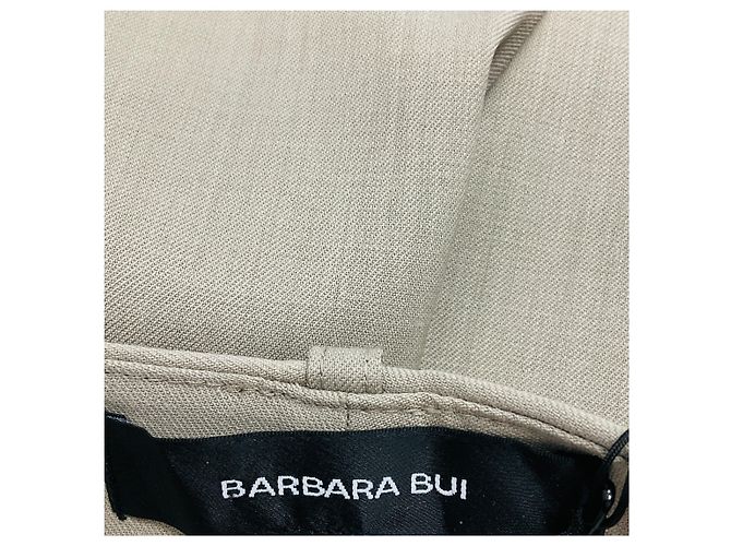 Pantalones rectos de lana taupe Barbara Bui Beige - vista 4