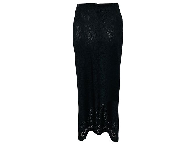 Falda Maxi Jasmine de Encaje Elástico Negro Proenza Schouler - vista 3