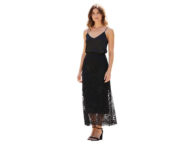 Falda Maxi Jasmine de Encaje Elástico Negro Proenza Schouler - vista 6