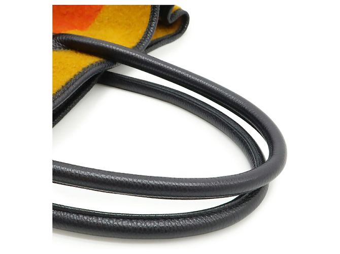 Hermès Garden PM Tote Bag Orange Gelb Marineblau - Ansicht 5