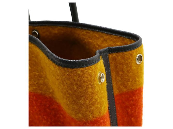 Hermès Garden PM Tote Bag Orange Gelb Marineblau - Ansicht 6