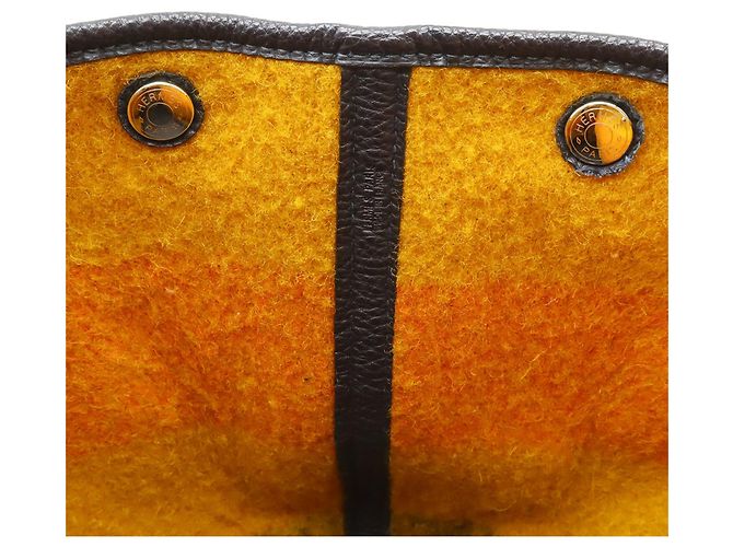 Hermès Garden PM Tote Bag Orange Gelb Marineblau - Ansicht 9