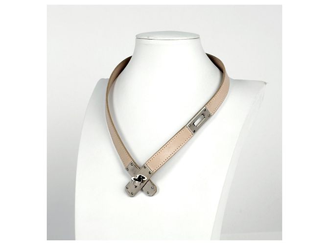 Collana Choker Kelly di Hermès Argento Beige - vista 7