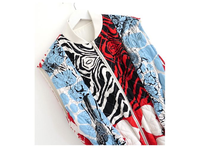 Abrigo sin mangas de seda acolchada reversible Hermès Roja Crudo - vista 4