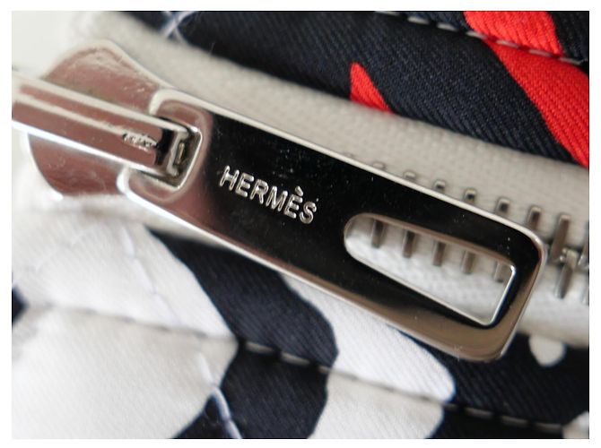 Abrigo sin mangas de seda acolchada reversible Hermès Roja Crudo - vista 8