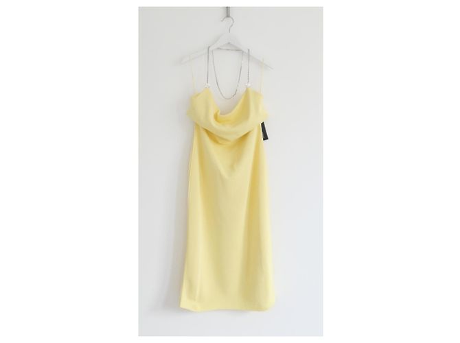 Vestido drapeado con halter de cadena Bottega Veneta Amarillo - vista 2