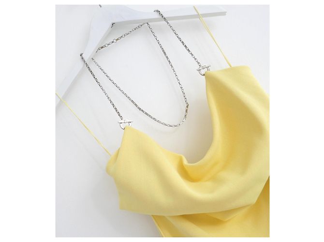 Vestido drapeado con halter de cadena Bottega Veneta Amarillo - vista 4