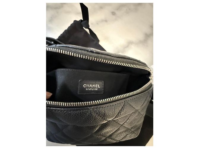 Borsa a vita matelassé Chanel in pelle nera Nero - vista 5