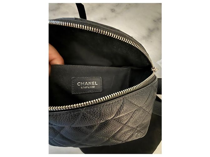 Borsa a vita matelassé Chanel in pelle nera Nero - vista 7