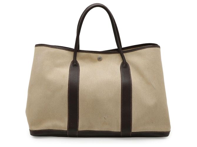Hermès Garden MM Tote Bag Beige Dunkelbraun - Ansicht 2
