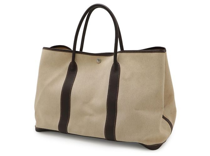 Hermès Garden MM Tote Bag Beige Dunkelbraun - Ansicht 3