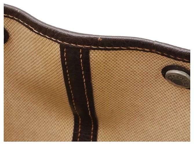 Hermès Garden MM Tote Bag Beige Dunkelbraun - Ansicht 8