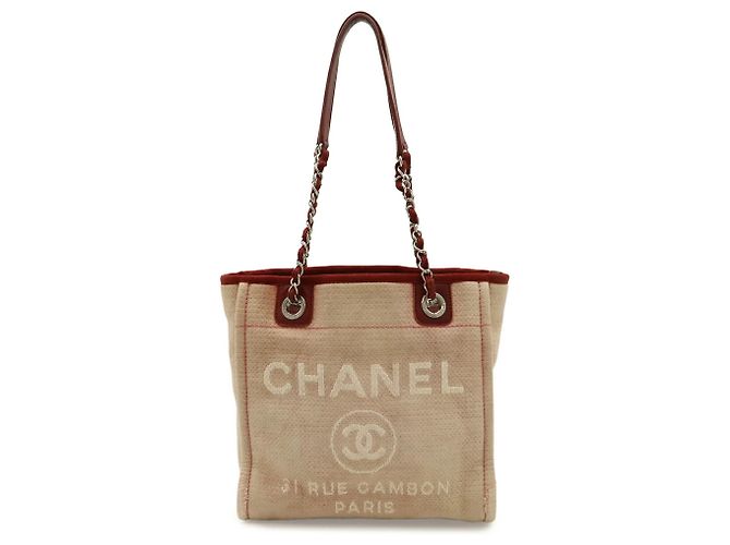Borsa Tote PM Deauville CHANEL Rosa Rosso - vista 2