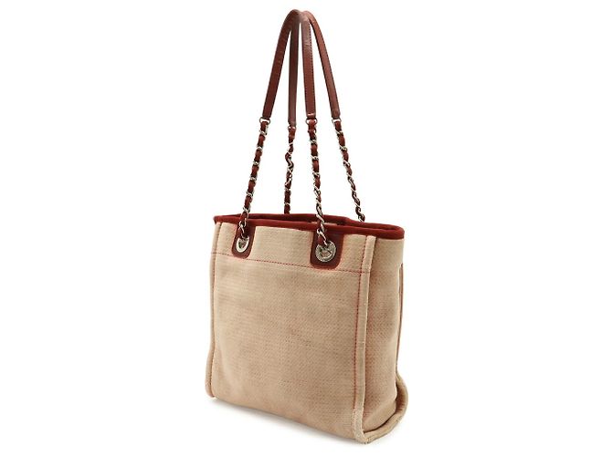 Borsa Tote PM Deauville CHANEL Rosa Rosso - vista 3