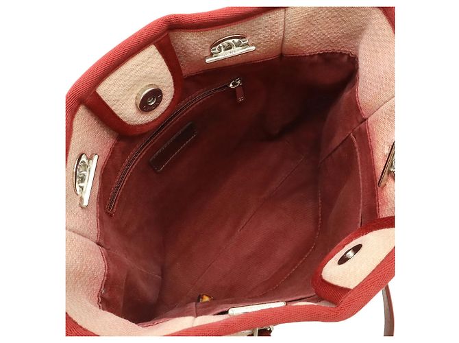 Borsa Tote PM Deauville CHANEL Rosa Rosso - vista 6
