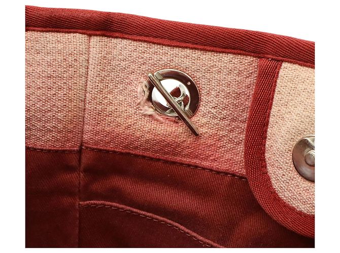Borsa Tote PM Deauville CHANEL Rosa Rosso - vista 7