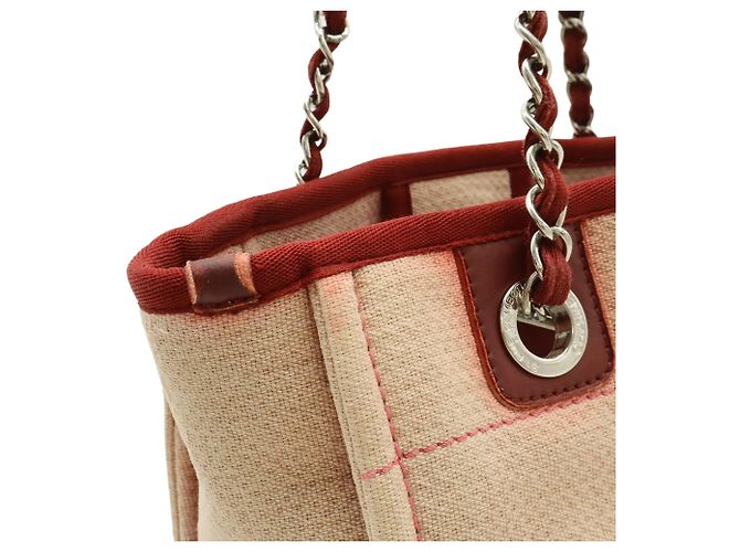 Borsa Tote PM Deauville CHANEL Rosa Rosso - vista 8