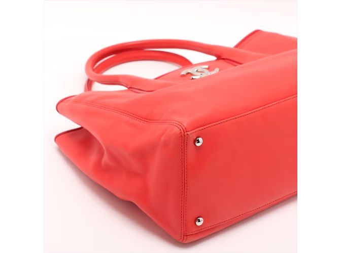 Executive Chanel Cerf Borsa Esecutiva in Pelle Media Rosso - vista 3