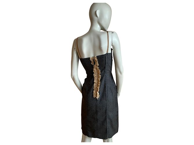 Vestido midi de lana gris Dolce & Gabbana - vista 4