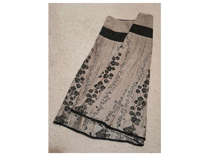 Autre Marque Gonna al ginocchio con stampa floreale Nero Grigio - vista 7