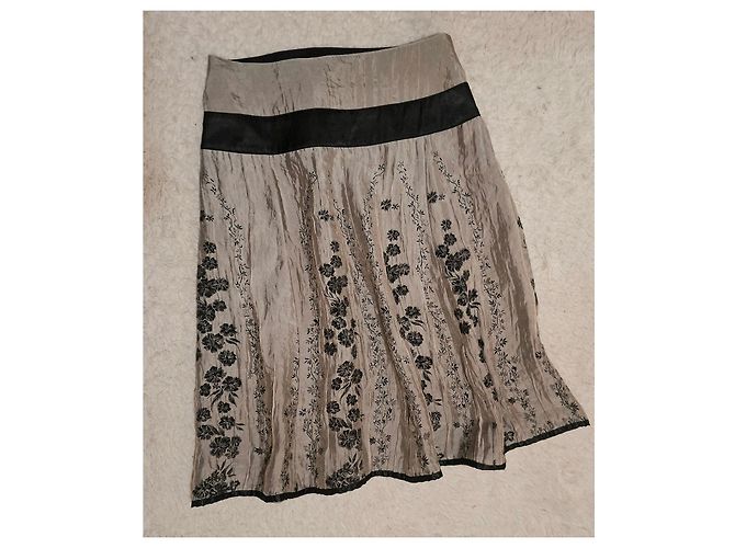 Autre Marque Gonna al ginocchio con stampa floreale Nero Grigio - vista 8