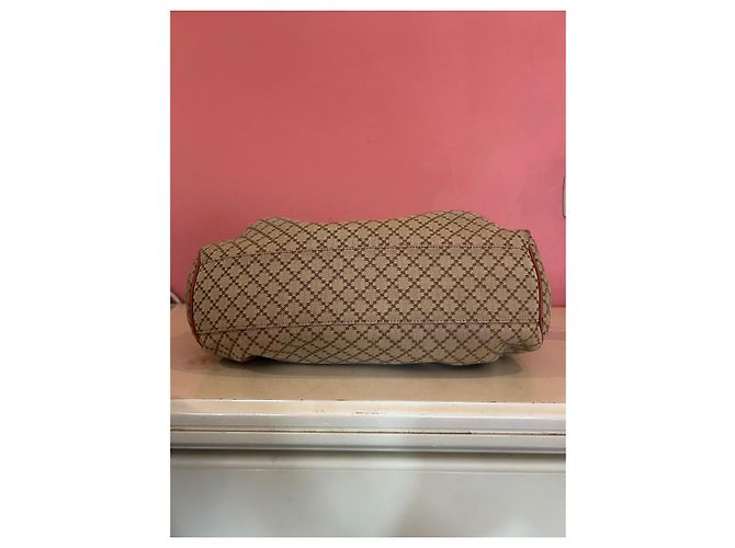 Borsa a mano Gucci Sukey in tela GG e pelle beige corallo Rosa - vista 8