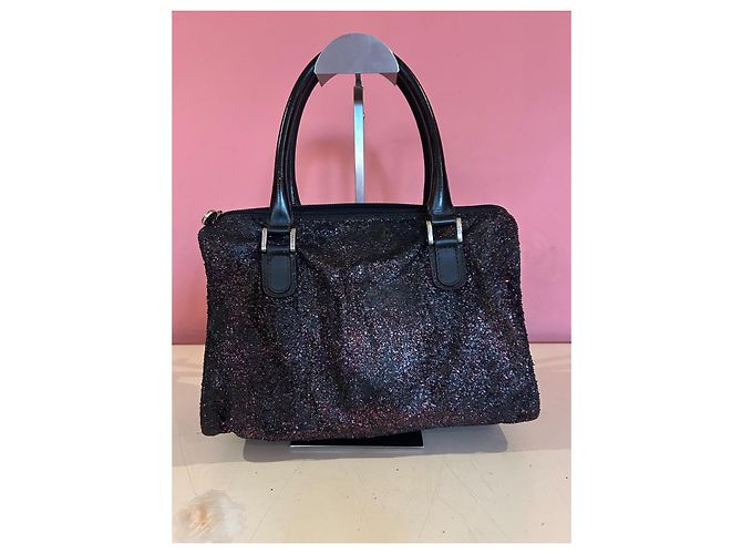 Fendi Boston in nero con un tocco di brillantezza viola Viola scuro - vista 4