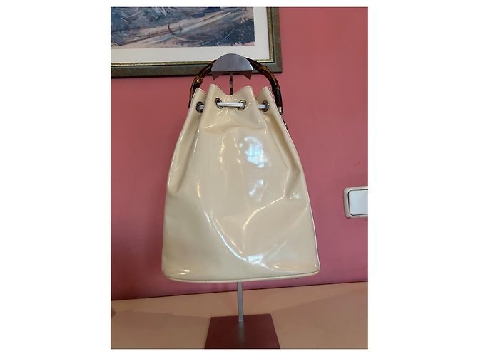 Borsa a secchiello Miss Bamboo di Gucci Giallo - vista 2