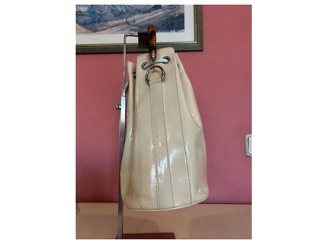 Borsa a secchiello Miss Bamboo di Gucci Giallo - vista 4