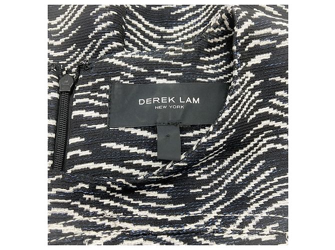 Schwarzes / Weißes Gewebtes Shift-Kleid von Derek Lam - Ansicht 4